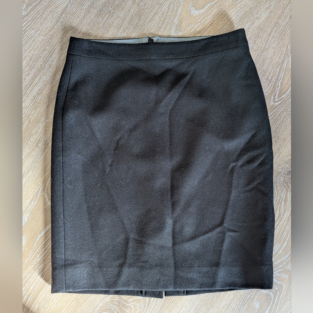 J. Crew The Pencil Skirt Black Wool Blend Womens Size 6